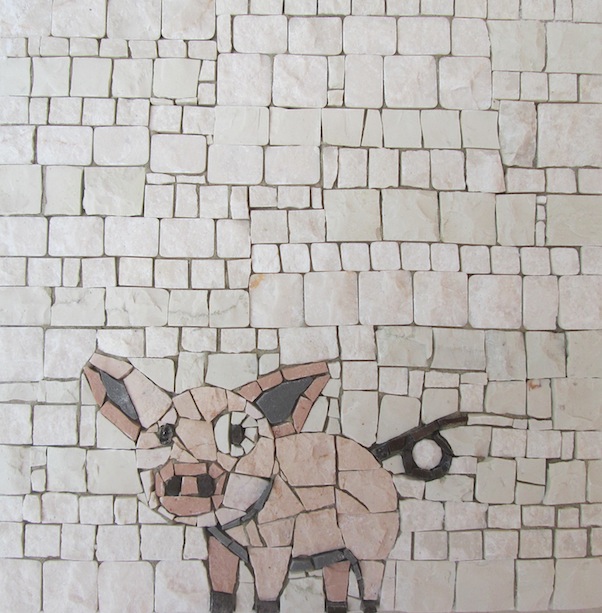 piggy mosaic, maialino a mosaico