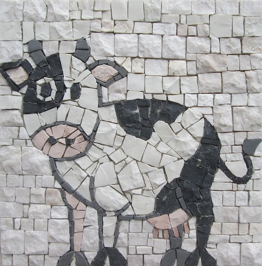 mosaic cow, mucca pezzata a mosaico