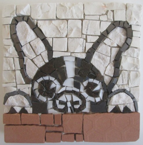 boston terrier, mosaic art