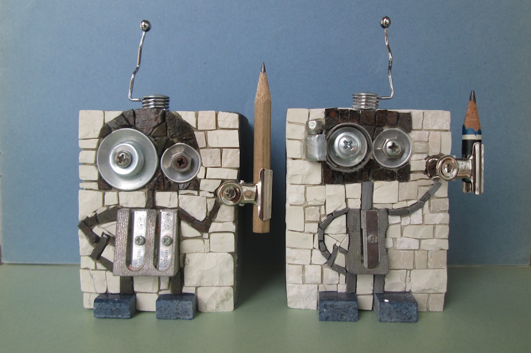 Coppia portapenne robottino