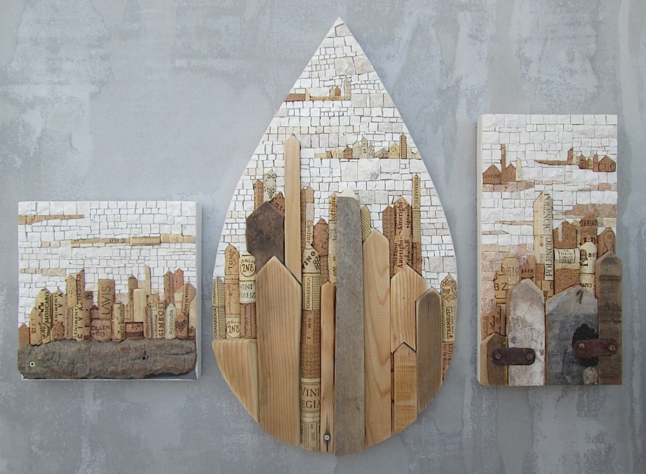 Gruppo di paesaggi immaginari a mosaico