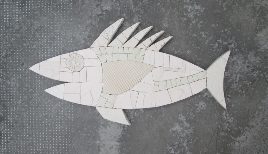 ALBUS fish wall art ALL-WHITE